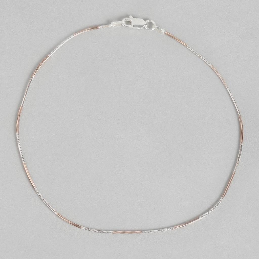 Sleeky Dual Toned 925 Sterling Silver Anklet : ANK-60067-PAIR
