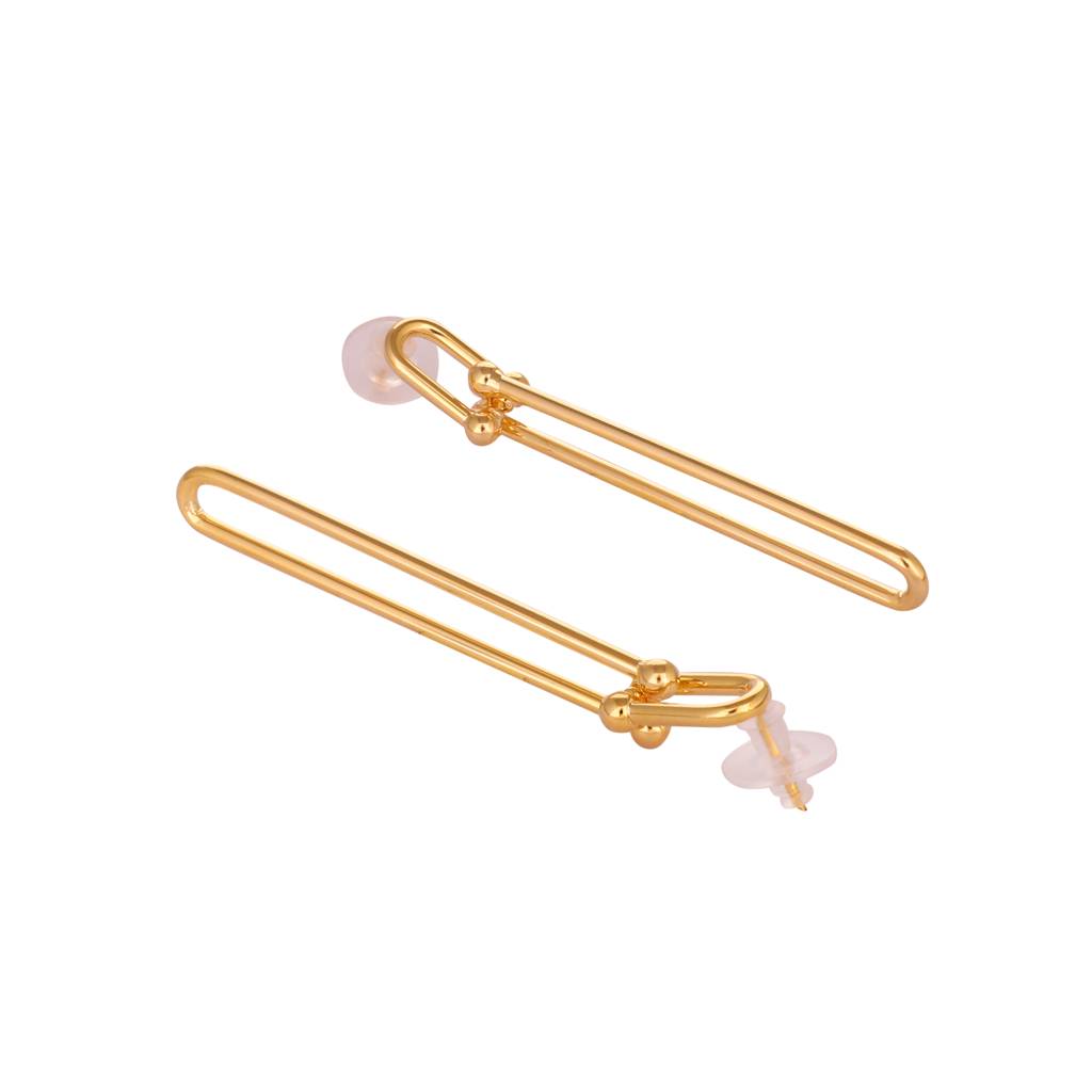 Golden Modern Glow Anti Tarnish Earrings : YI24A0309E