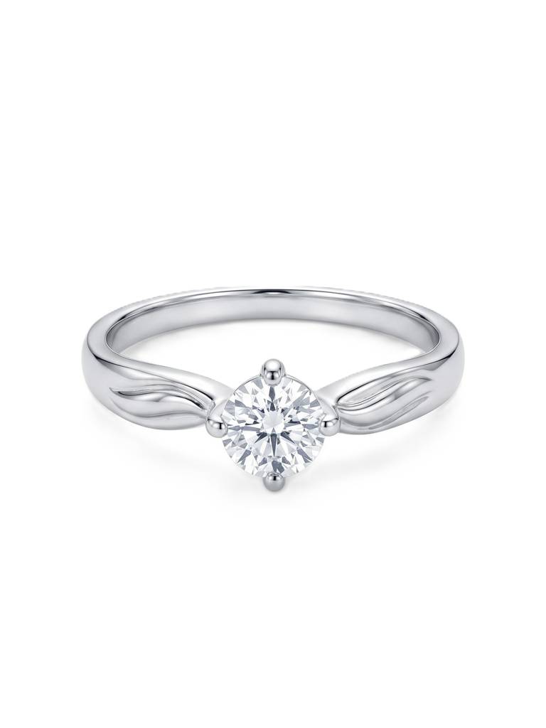 925 Pure Silver Nova Solitaire Rhodium Plated Zircon Ring : LR1332