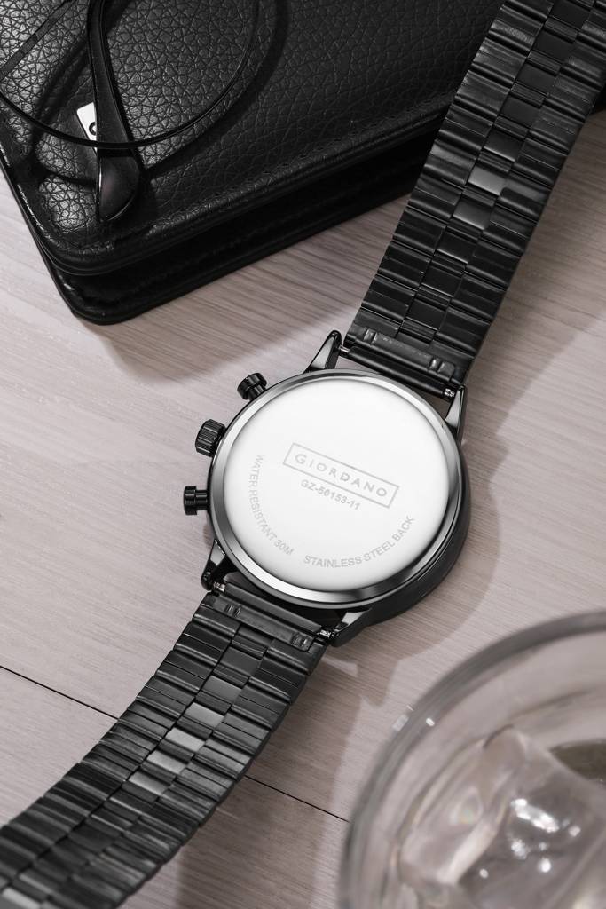 Giordano Analog Chronograph Watch For Men - Stainless Steel Case & Strap| Modern Casual & Formal Wristwatch With : GZ-50153-11