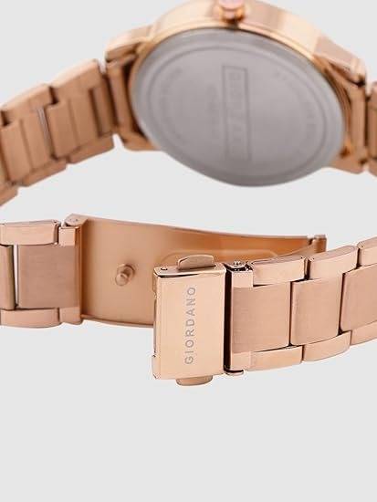 Analog Watch For Women Diamond Studded Case With Metal Strap Ladies Wrist Watch Water Resistant Elegant Watches F : GD-4010-11