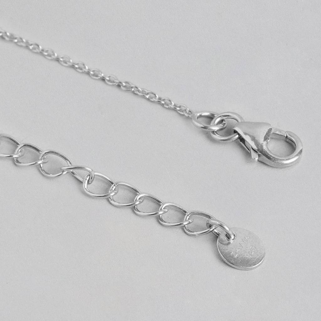 Eternal Radiance Rhodium-Plated Cz 925 Sterling Silver Infinity Necklace : NL-30184-R