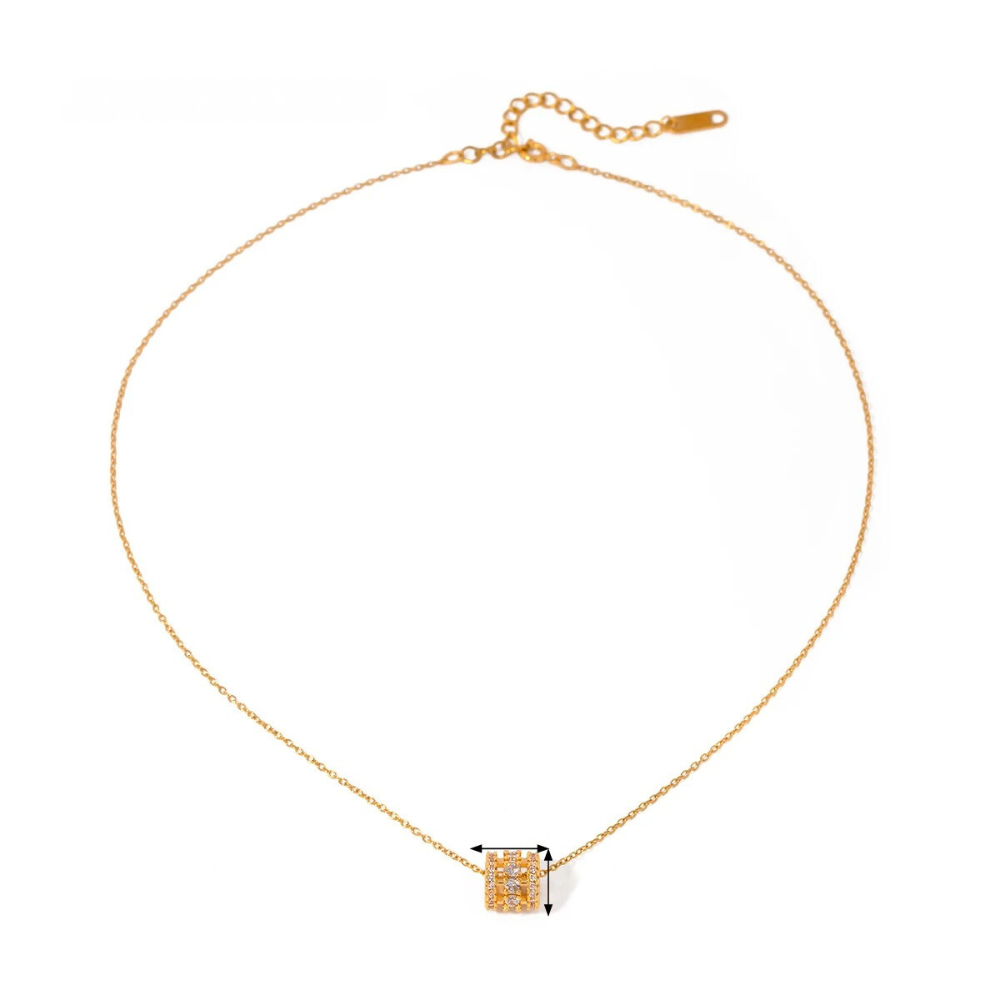 18Kt Gold Plated Monsoon Rolling Stone Zircon Necklace, Lana : INLANA1