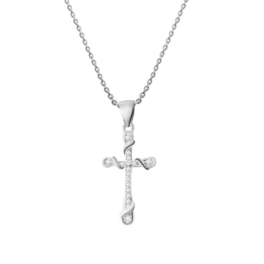 925 Silver Divine Cross Pendant Chain : IS-NC-PC-1152