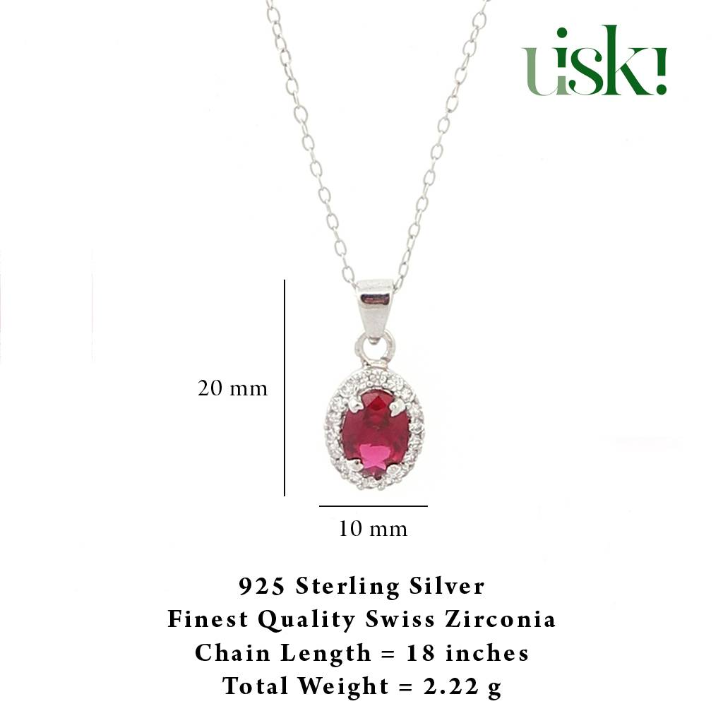 Iski Uski 925 Sterling Silver Arohi Ruby Pendant