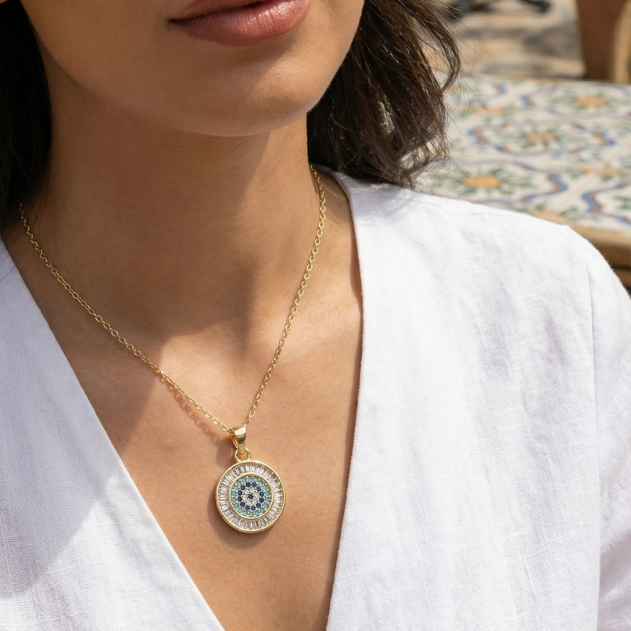 Evil Eye Pendant Necklace For Women – Protective Eye Design With Elegant Minimal Finish | Premium Spiritual & Fas : 9188945722
