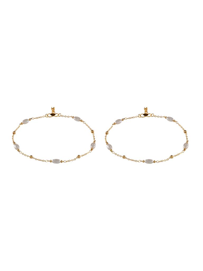 Firoza Pearl Wave Anklets : ANKLET1651