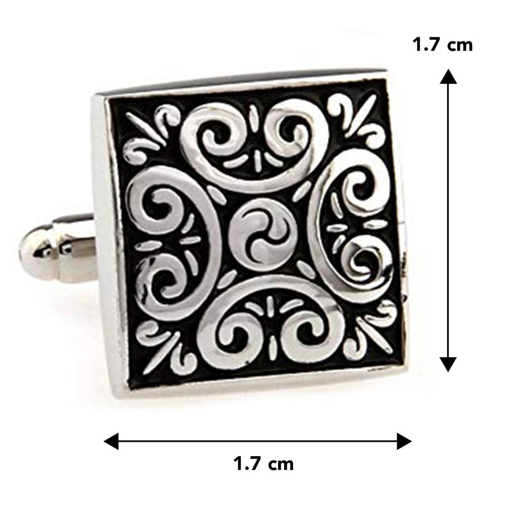 Black Square Designer Cufflinks For Men Boys Wedding Business Corporate Gift : PX9CL60