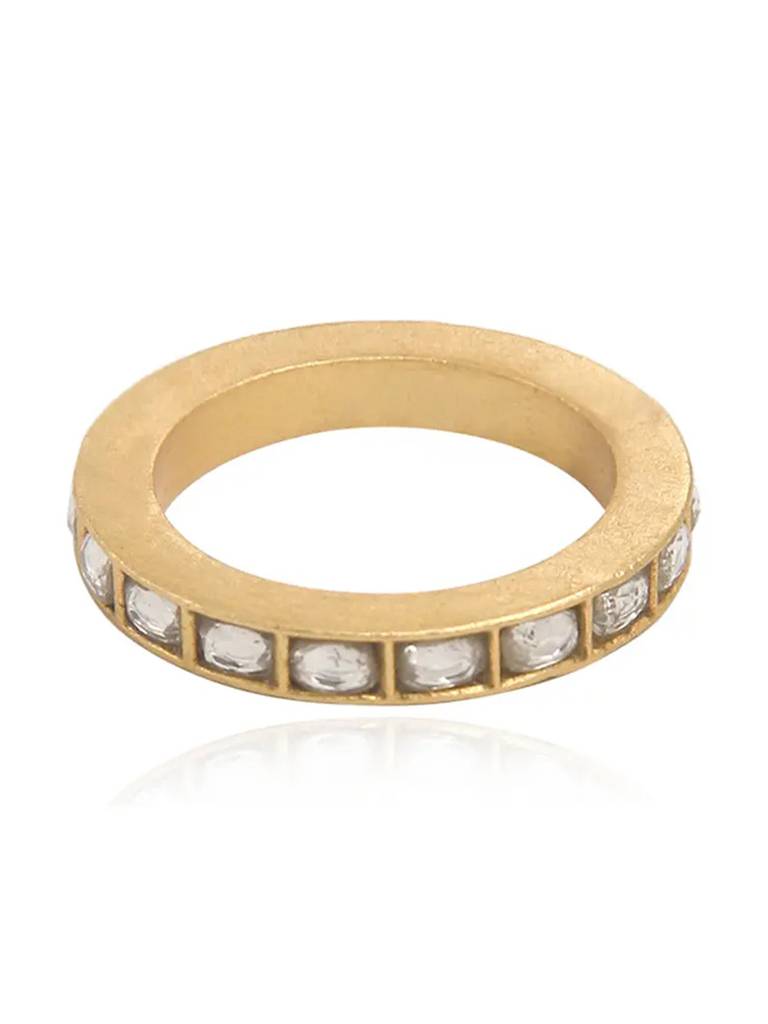 92.5 Silver White Polki Ring : U080SG007RO0200