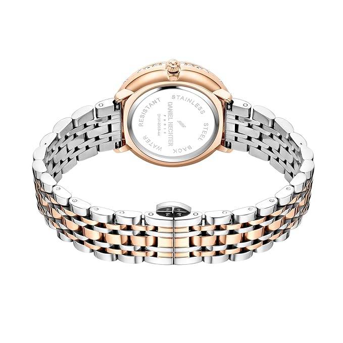 Daniel Hechter Paris Palais-Royal Collection Unique Analoge Watch For Women Withdiamond Cut Glass Dial And Stainl : DHW2003-44