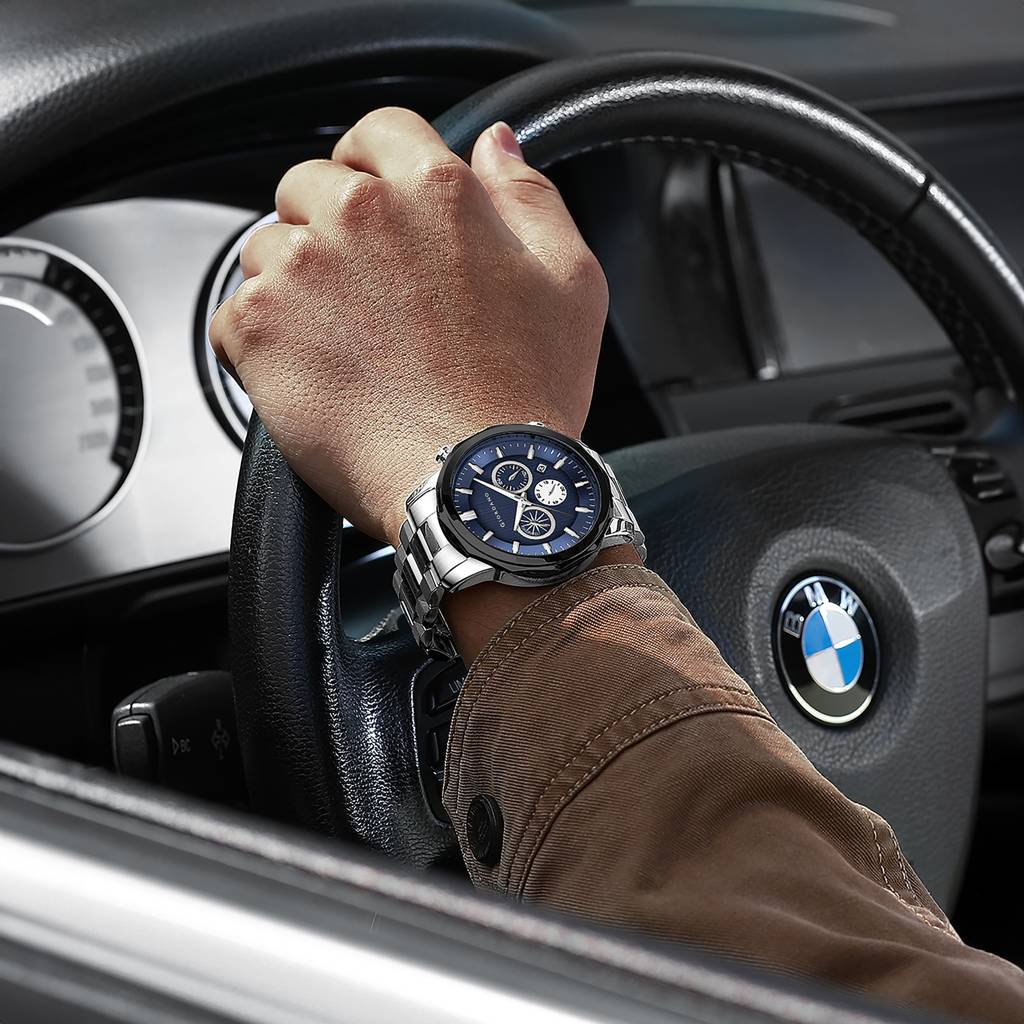 Giordano Multi-Function Analog Watch For Men With Textured Dial, Classic Stainless Steel Strap And Date Function : GZ-50036-11