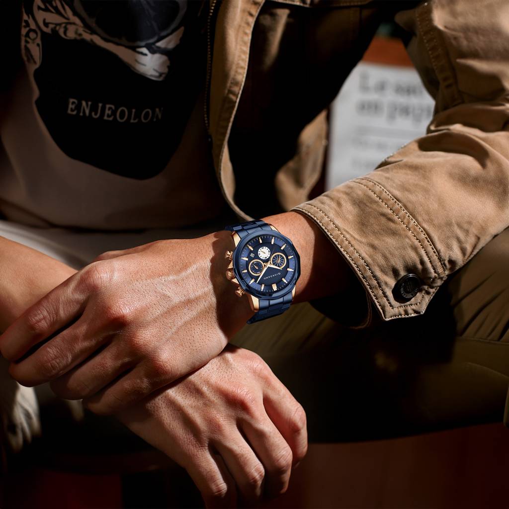 Giordano Multi-Function Analog Watch For Men With Textured Dial, Classic Stainless Steel Strap And Date Function : GZ-50036-44