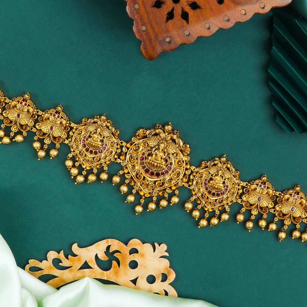 Trideva Kamarpatta – 1 Gram Gold Plated Laxmi Waist Belt : V-1280
