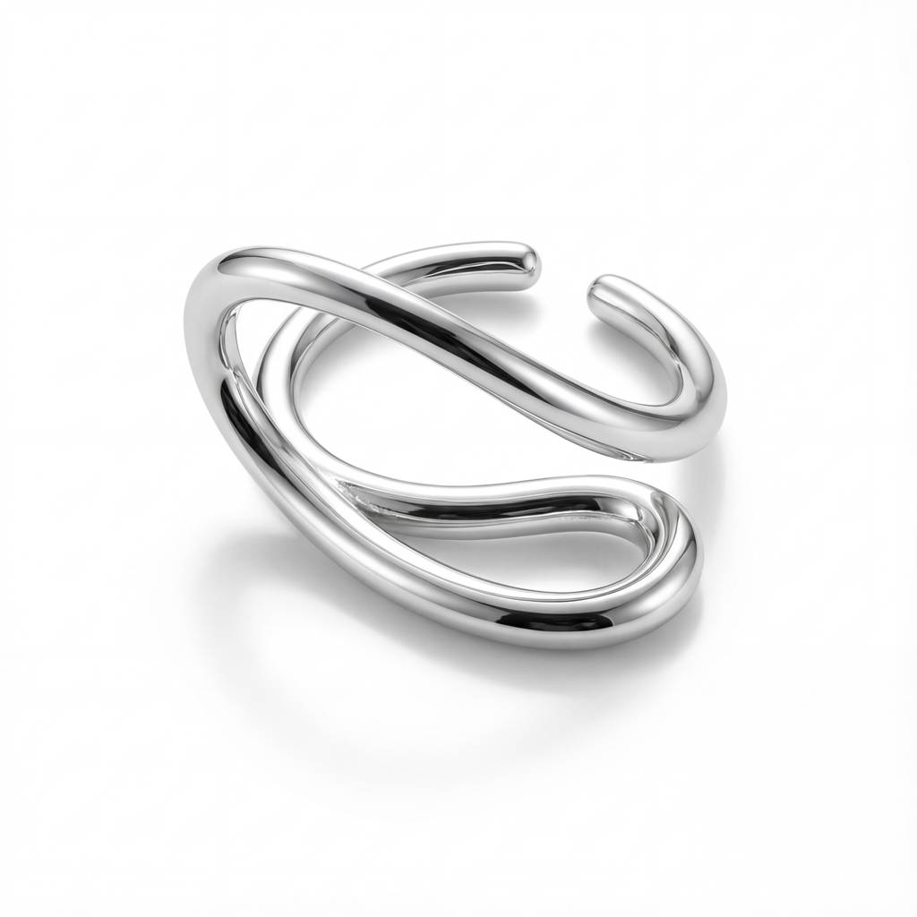 Korean The Sculptural Silver Coil Ring : YUFSRG223