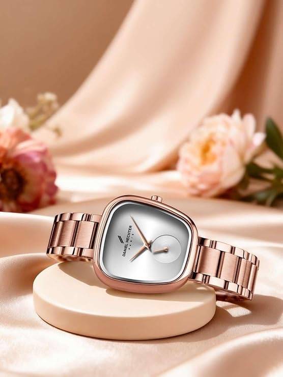 Daniel Hechter Madeleine Collection Luxury Watch For Women - Oval Shaped Gloss Dial With Sub Second And Stainless : DHW2014-44