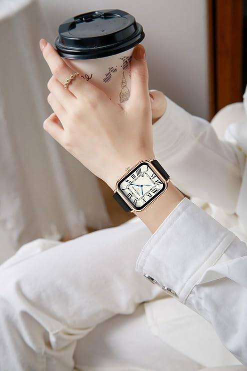 Daniel Hechter Plaisance Collection Square Watch For Women - White Dial, Roman Numerals With Minimalist Design : DHW2012-01