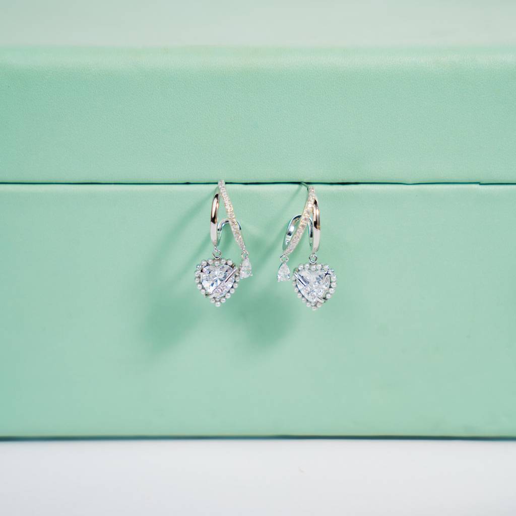 Heartfelt: 925 Sterling Silver Heart Hoops For Women : 61EA