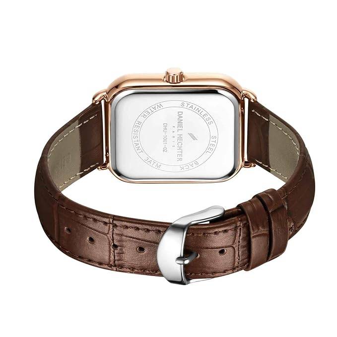 Daniel Hechter Plaisance Collection Square Watch For Women - White Dial, Roman Numerals With Minimalist Design : DHW2012-02