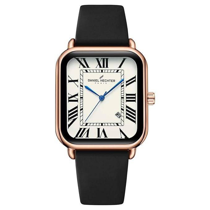 Daniel Hechter Plaisance Collection Square Watch For Women - White Dial, Roman Numerals With Minimalist Design : DHW2012-01