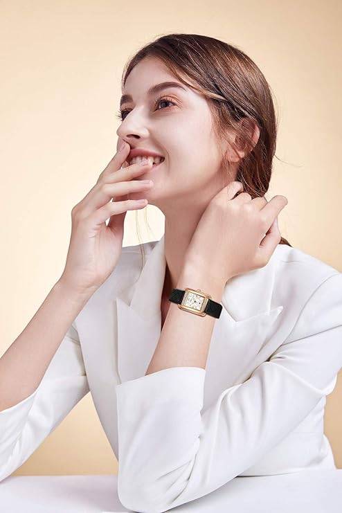 Daniel Hechter Jussieu Collection Luxury Square Watch For Women Â Rose Gold Jeweled Case With Diamond Accents A : DHW2013-01