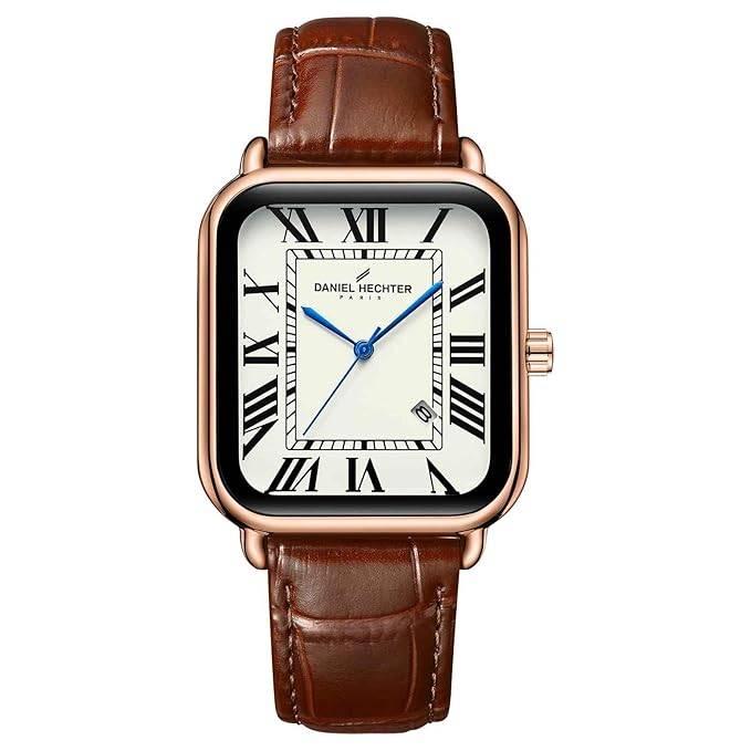Daniel Hechter Plaisance Collection Square Watch For Women - White Dial, Roman Numerals With Minimalist Design : DHW2012-02