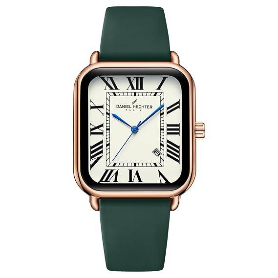 Daniel Hechter Plaisance Collection Square Watch For Women - White Dial, Roman Numerals With Minimalist Design : DHW2012-03