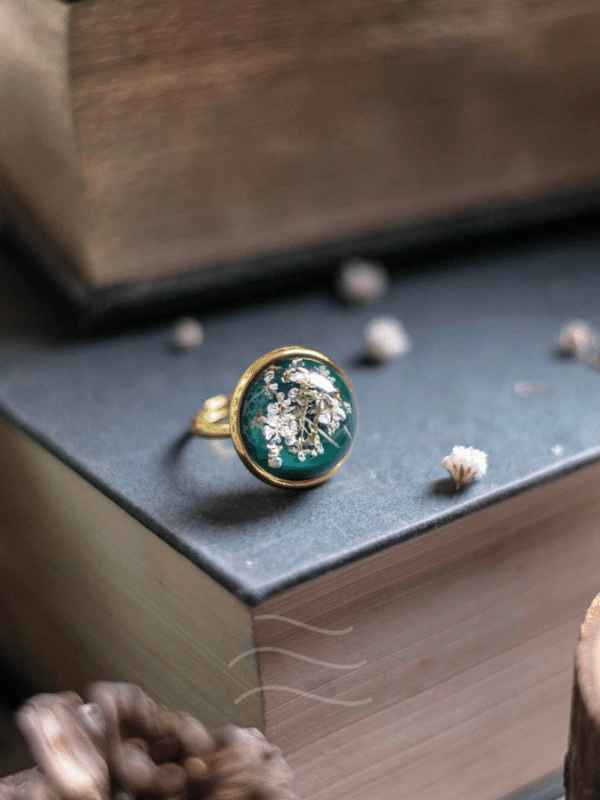 Jade Flower Ring Unisex : LA-JMFR-02