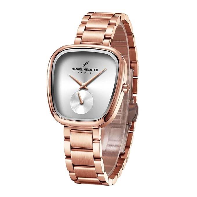 Daniel Hechter Madeleine Collection Luxury Watch For Women - Oval Shaped Gloss Dial With Sub Second And Stainless : DHW2014-44
