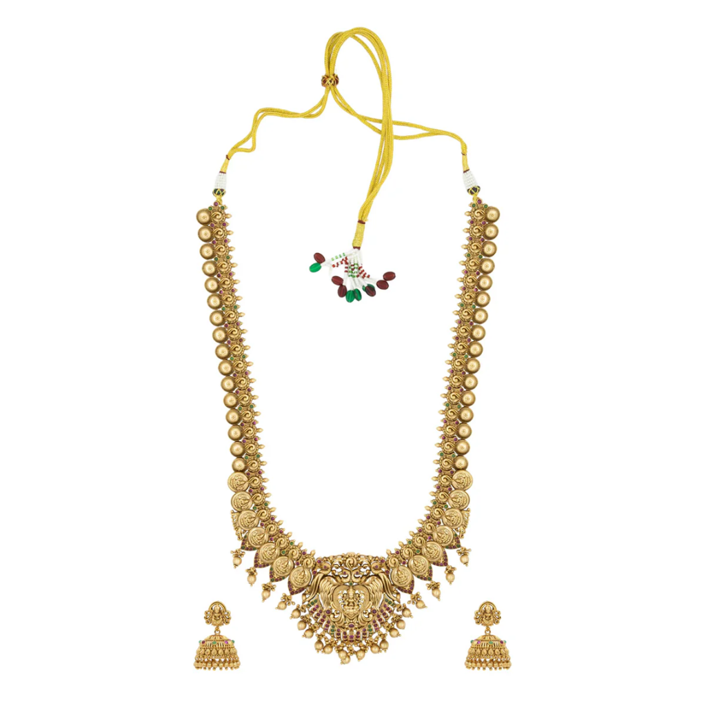 Manjusha Long Necklace Set – 1 Gram Gold Plated Temple Jewellery : K-1315