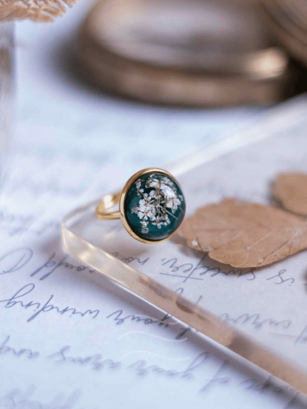 Jade Flower Ring Unisex : LA-JMFR-02