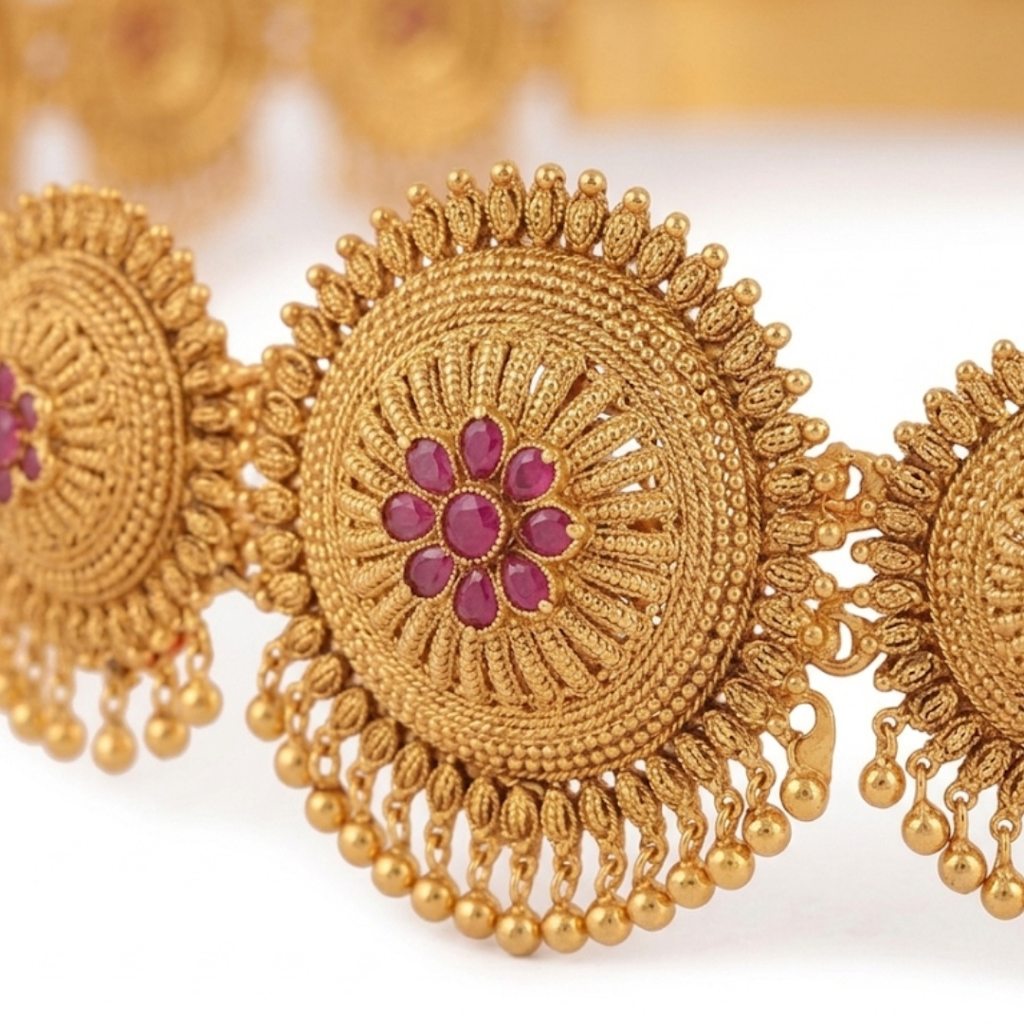 Suryakanti Kamarpatta – 1 Gram Gold Plated Bridal Waist Belt : V-1908