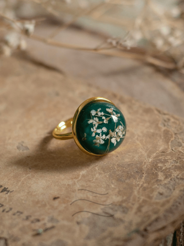 Jade Flower Ring Unisex : LA-JMFR-02