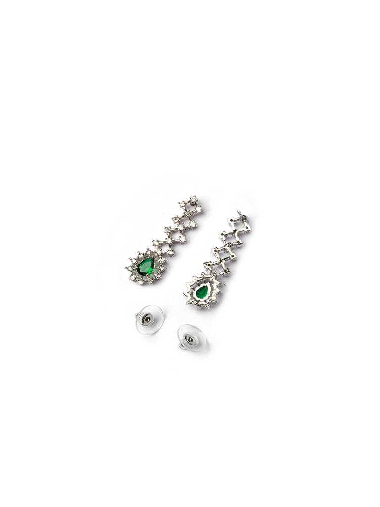 Handmade Sleek Ad Pendant Style Necklace Setâ : AD143GREEN