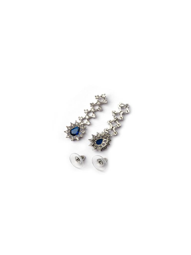 Handmade Sleek Ad Pendant Style Necklace Setâ : AD143BLUE