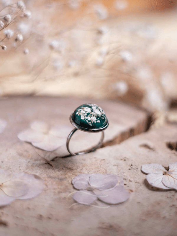 Jade Flower Ring Unisex : LA-JMFR-02
