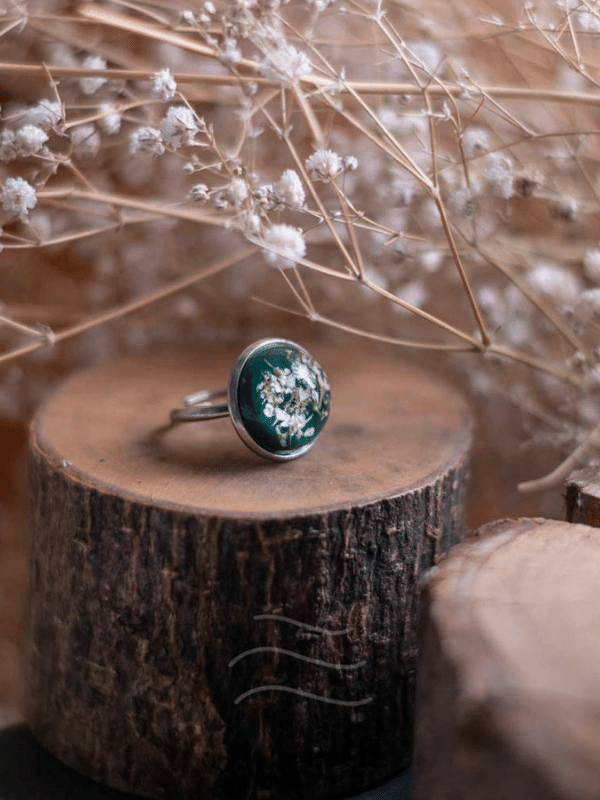 Jade Flower Ring Unisex : LA-JMFR-02