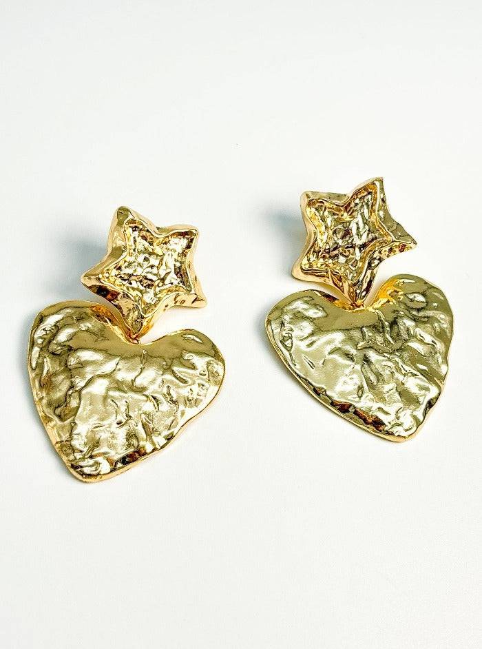 French Lovers Vintage Heart Earrings : E0019