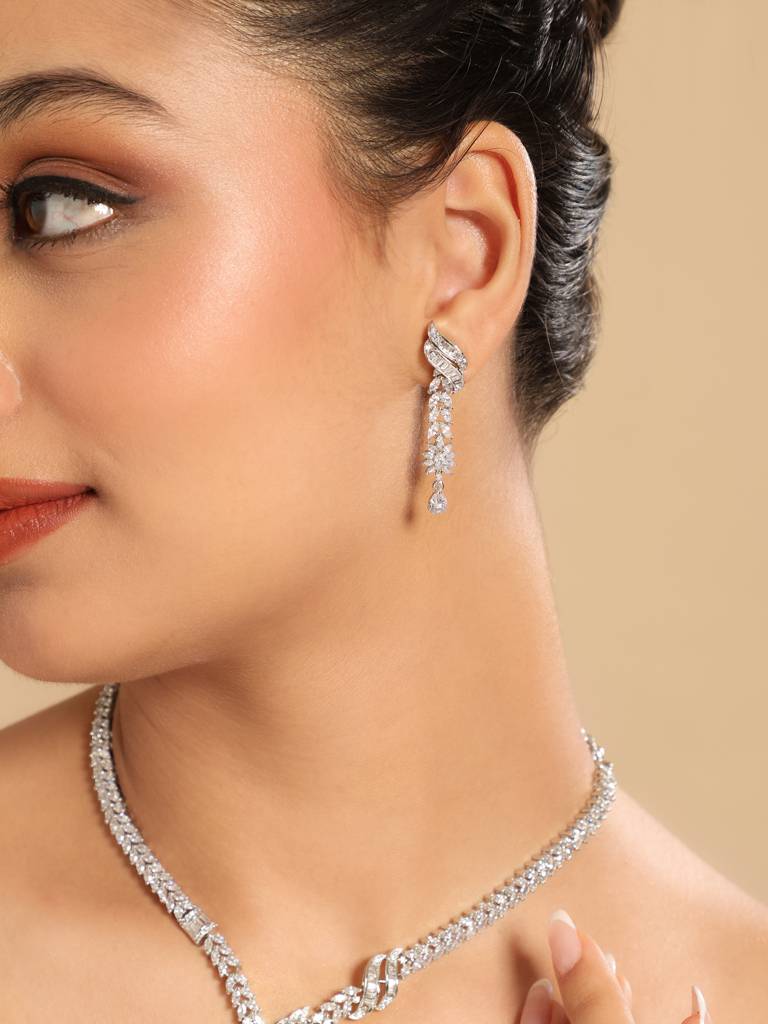 American Diamond Stellar Grace Necklace Set : YI24A0570N
