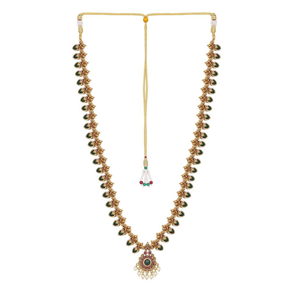 18K Gold Plated Temple Bliss Minimal Necklace Set : YI24A0491N