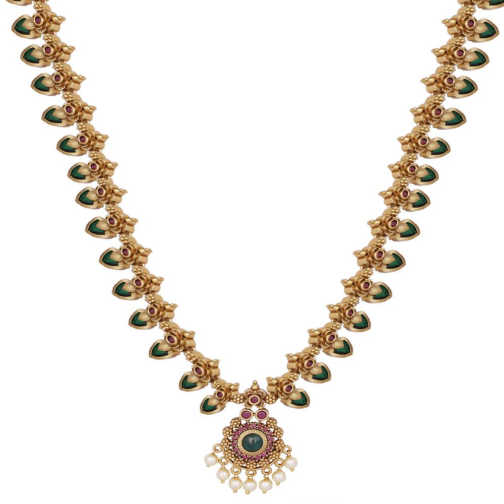 18K Gold Plated Temple Bliss Minimal Necklace Set : YI24A0491N