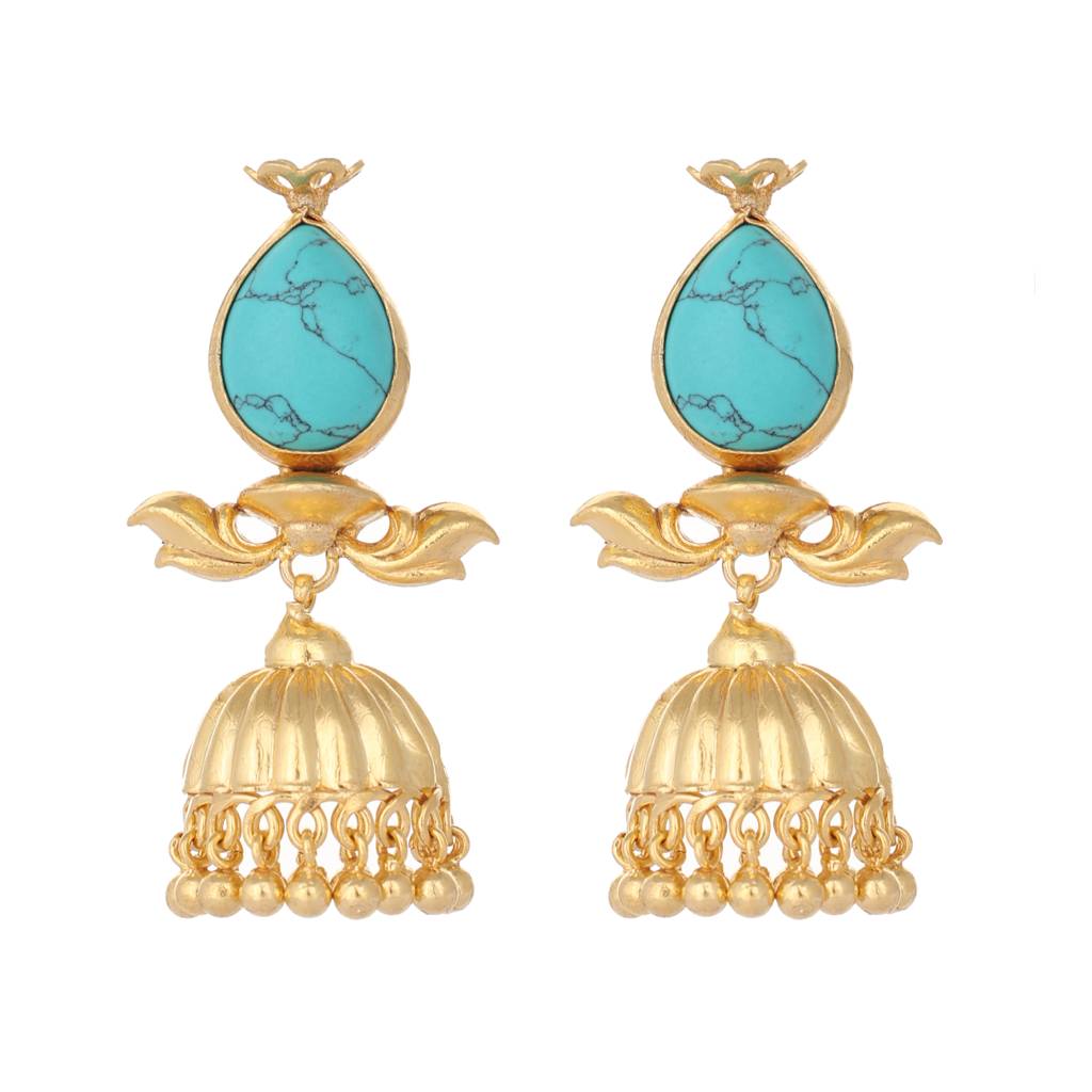 22K Gold Plated Turquoise Grace Earrings : YI24A0370E