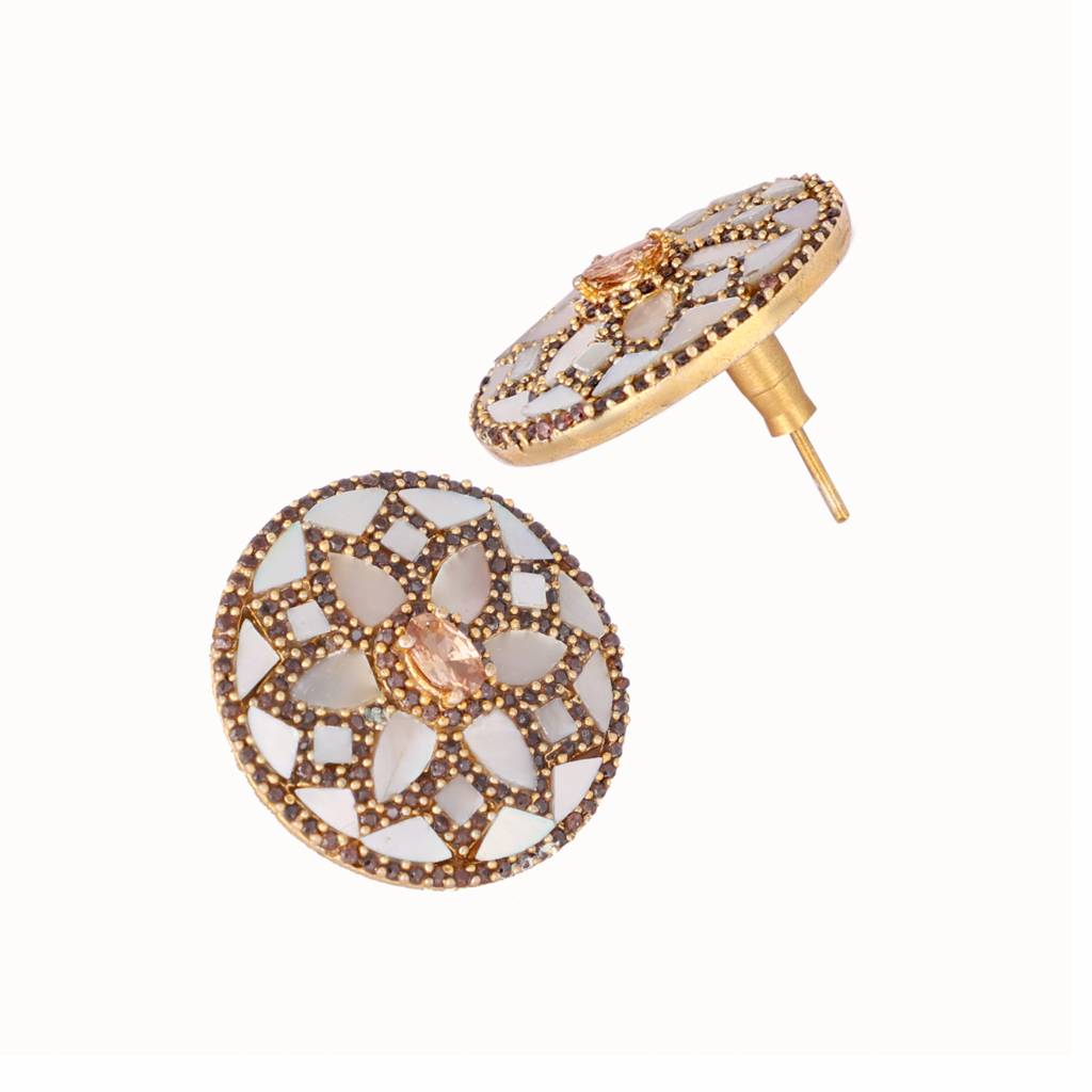 22K Gold Plated Luxe Glow Mop Studs : YI24A0341E