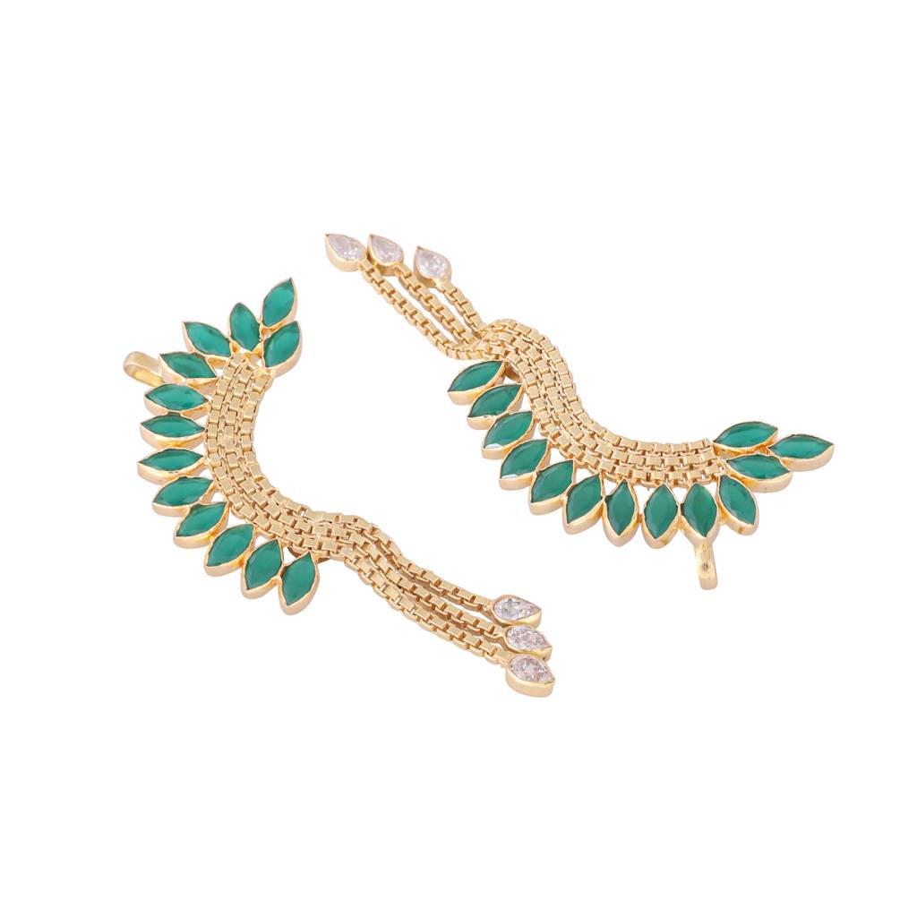 22K Gold Plated Turquoise Falls Earcuffs : YI24A0352E