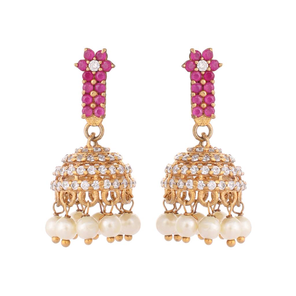 22K Gold Plated Pink Serenade Earrings : YI24A0400E