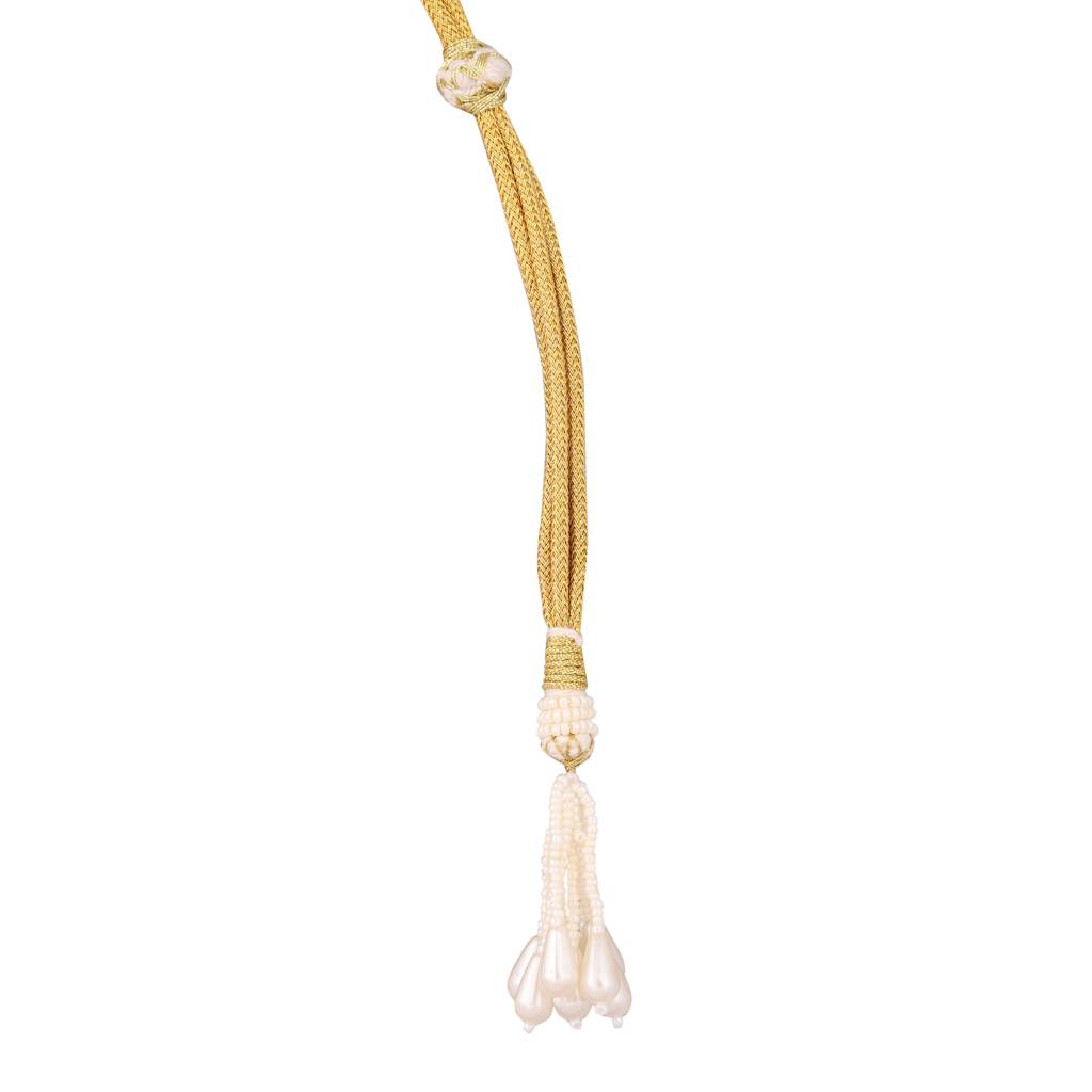 22K Gold Plated Regal Kundan & Pearl Matha Pati Necklace : YI24A0332N