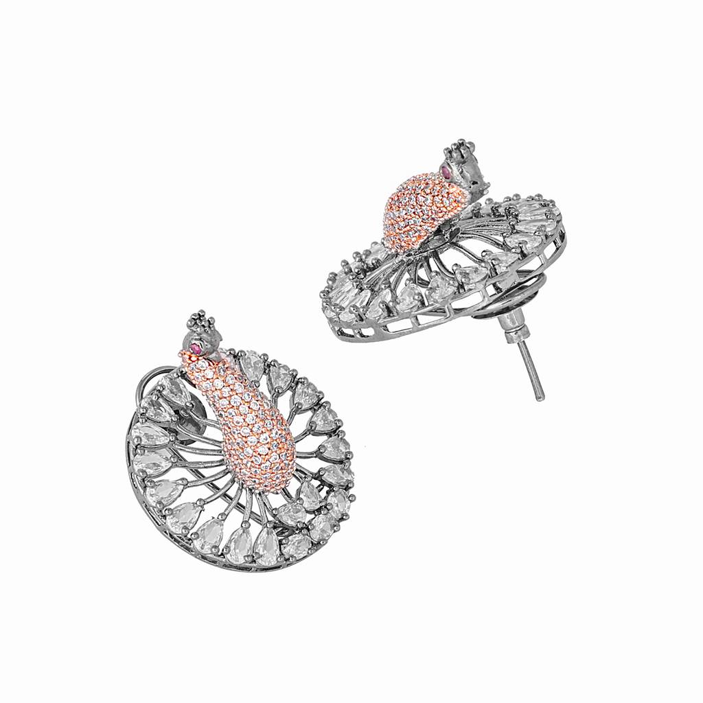 Diamond Peacock Elegance Earrings : YI24A0419E