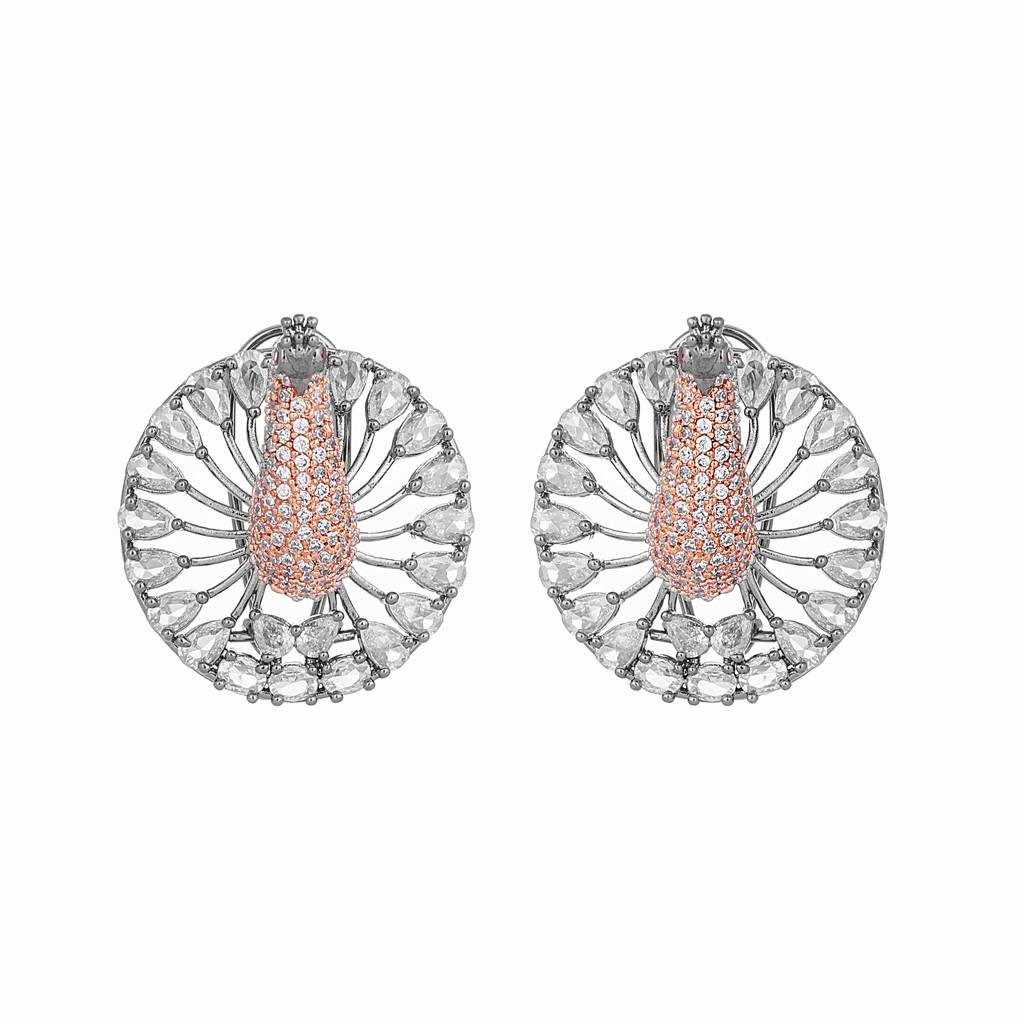 Diamond Peacock Elegance Earrings : YI24A0419E