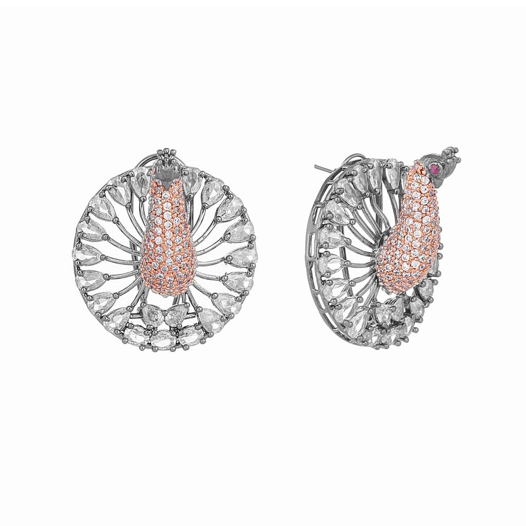 Diamond Peacock Elegance Earrings : YI24A0419E