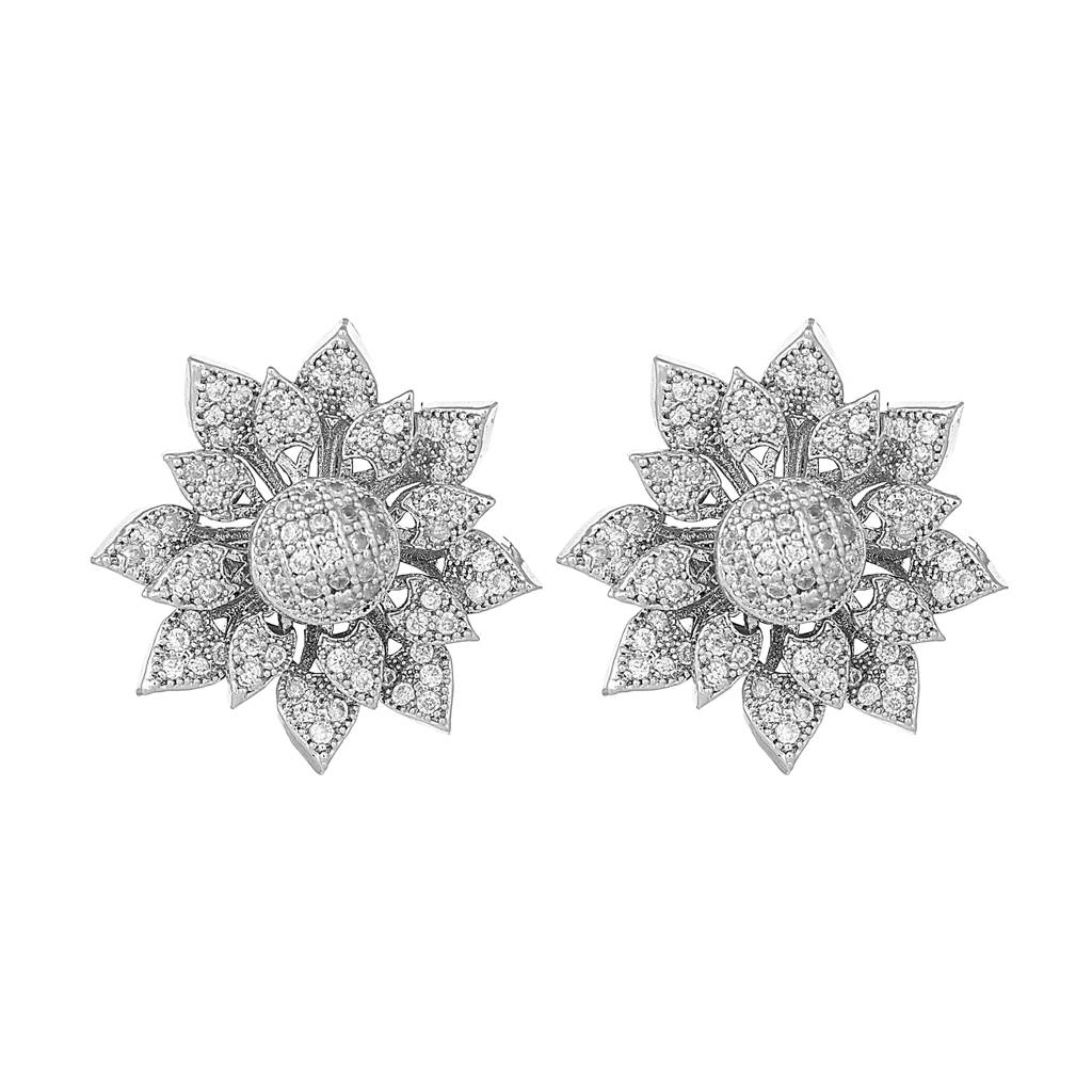 Diamond Bloom Leaf Studs : YI24A0421E