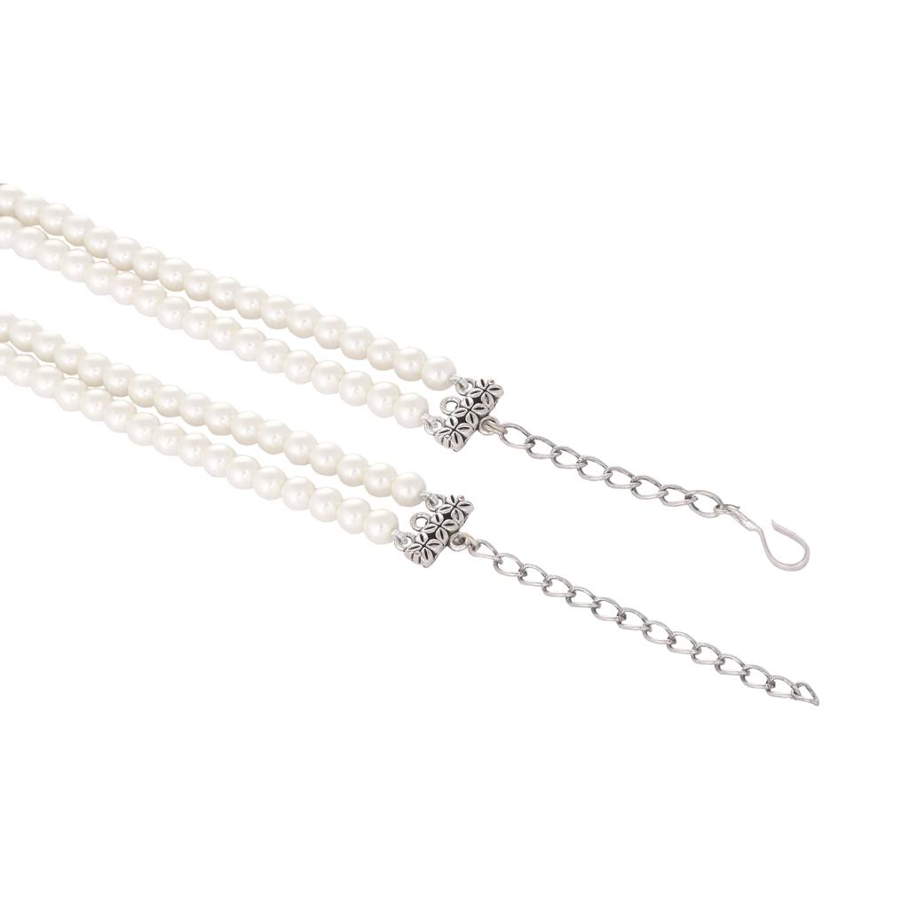 Blue Emerald Elegance Pearl Choker : YI24A0409N